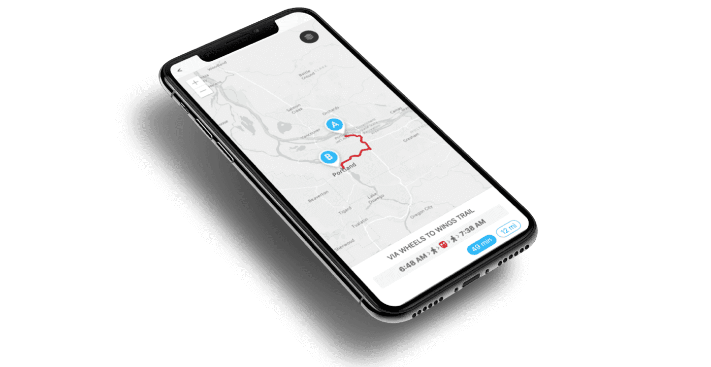 Commute tracker mobile screen